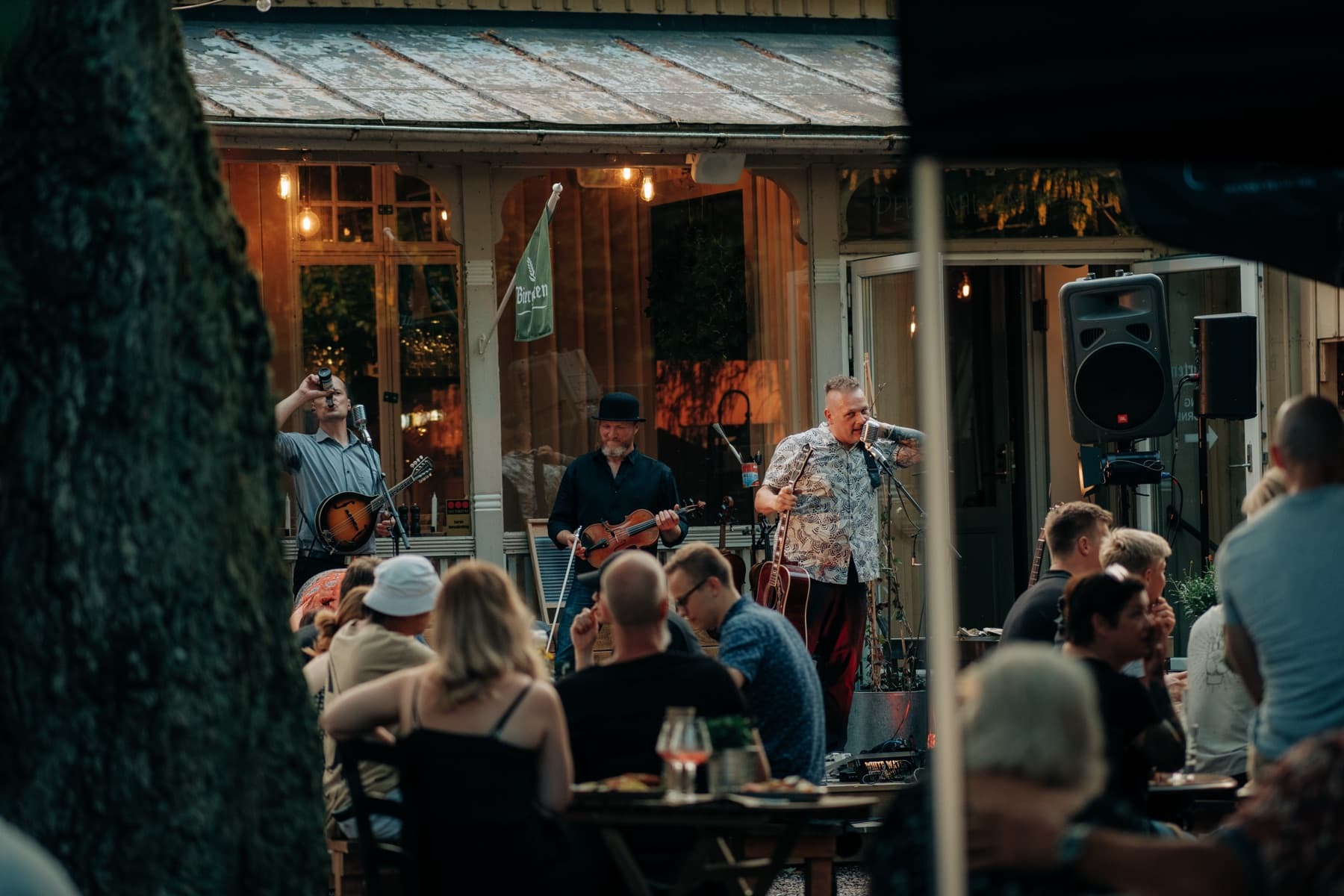 Livemusik under träden